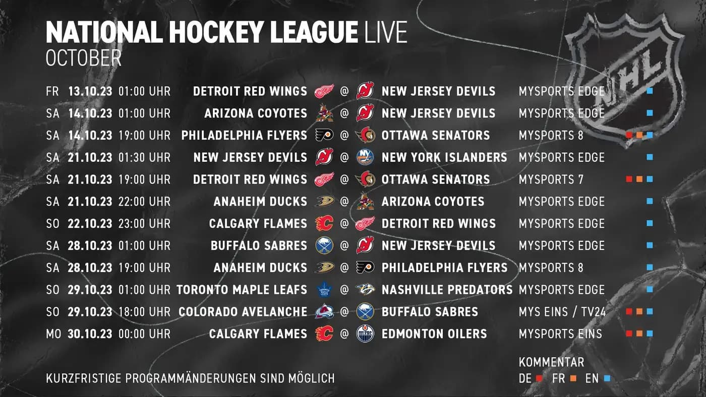 Spiele MySports NHL