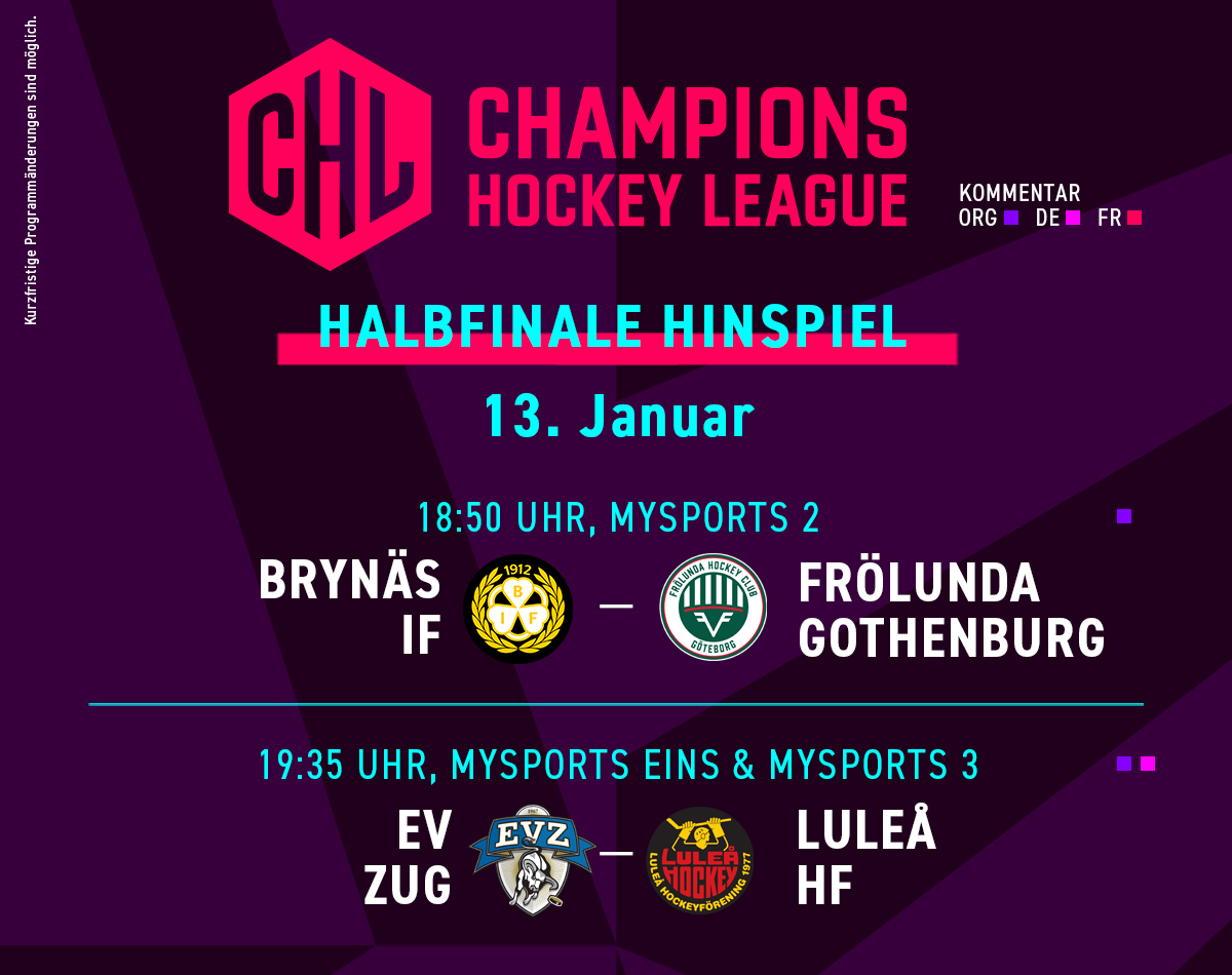 Halbfinale CHL Tabelle Begegnungen 13.01.2026