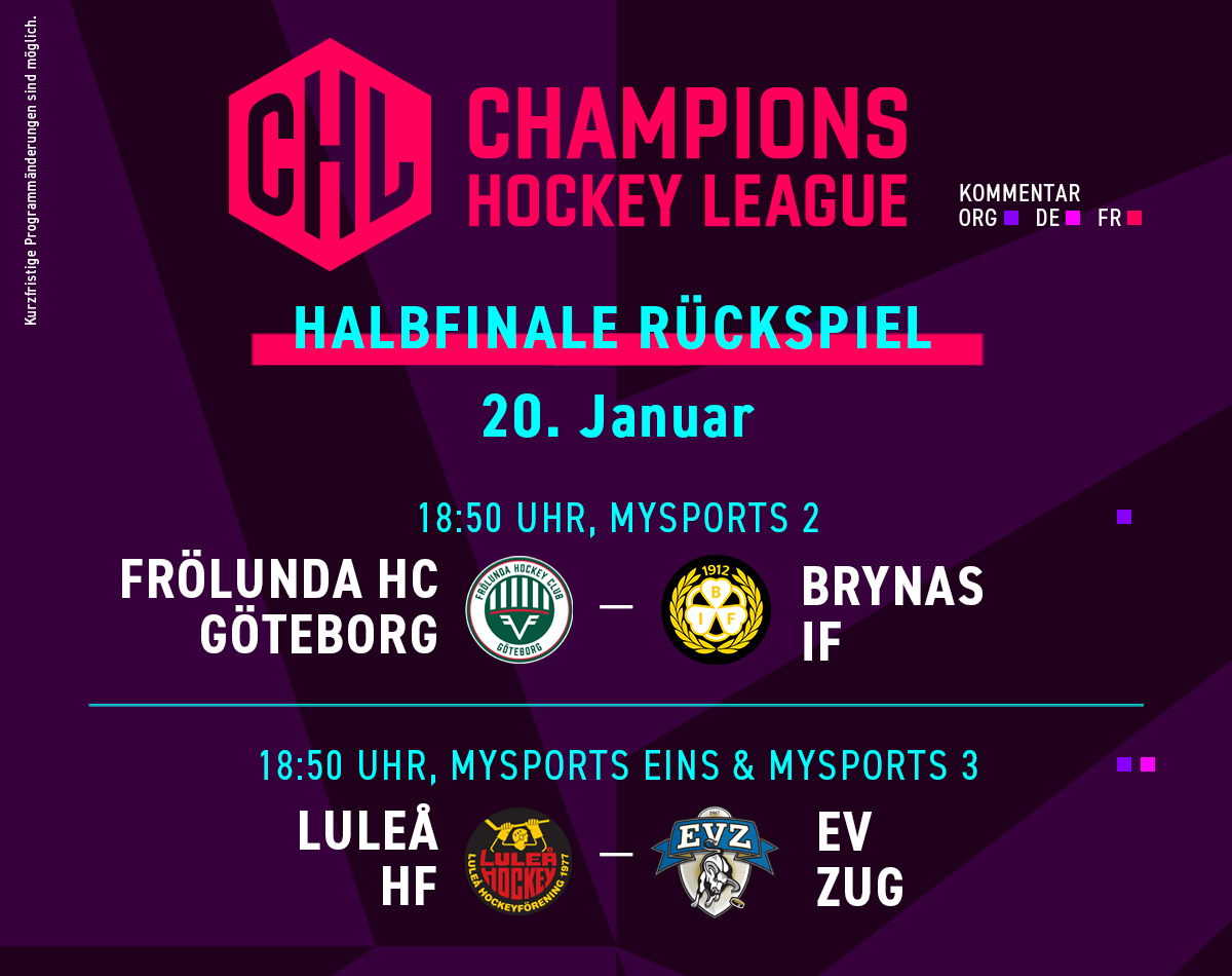 Halbfinale CHL Tabelle Begegnungen 20.01.2026