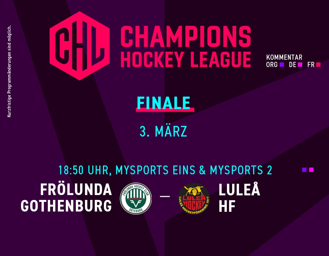 Final 2026 Champions Hockey League Tafel