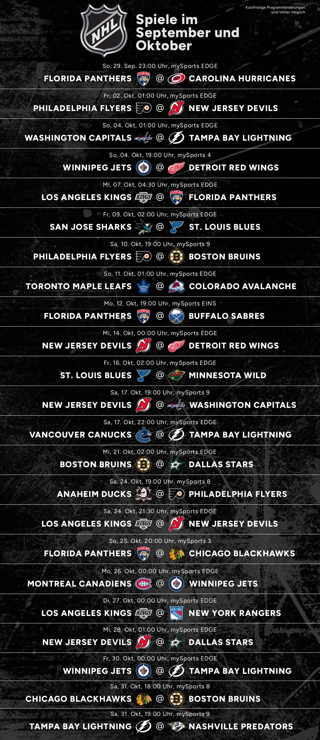 NHL Oktober