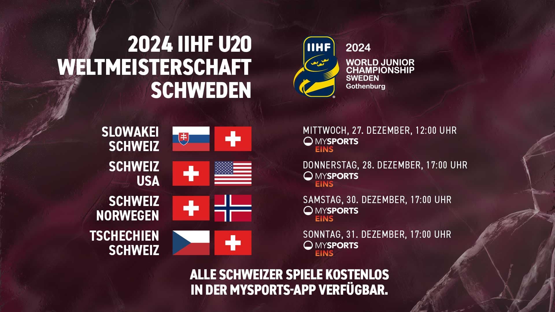 Spiele U20-Nati an der WM 2024